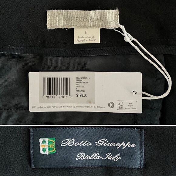 Outerknown Pants Women Size 6 Dark Navy Virgin Wool Blend Trouser - Picture 4 of 10